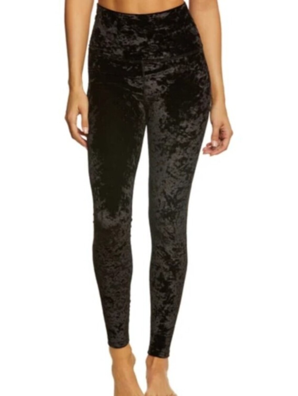 BEYOND YOGA black crushed velvet leggings sz S
